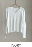 Army V Round Ribbed Knit Cardigan