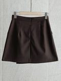 Tome Wool A-line Wrap Mini Skirt