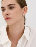 Etreve Silver Note Wave One-Touch Earrings