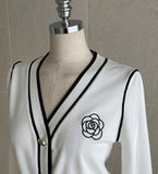 Thiel Rose Color Matching Knit Cardigan