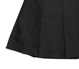 Litu Black Blue Pleats Skirt