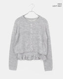 [Sleeveless SET] Lejong Punching Frill Long Sleeve Knit Sleeveless Cardigan Set