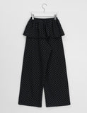 Venenti banding dot frill layered skirt pants