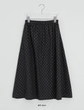 [BAONHAUS] Dinger Banding Dot Long Skirt