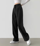 Slacks Flower Two Pintuck Inner Clip Wide Slacks Pants