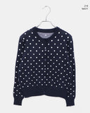 Honey round neck dot knit cardigan