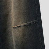 LookPain Cat Wash Wide Denim Pants