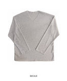 Crema linen V-neck knit