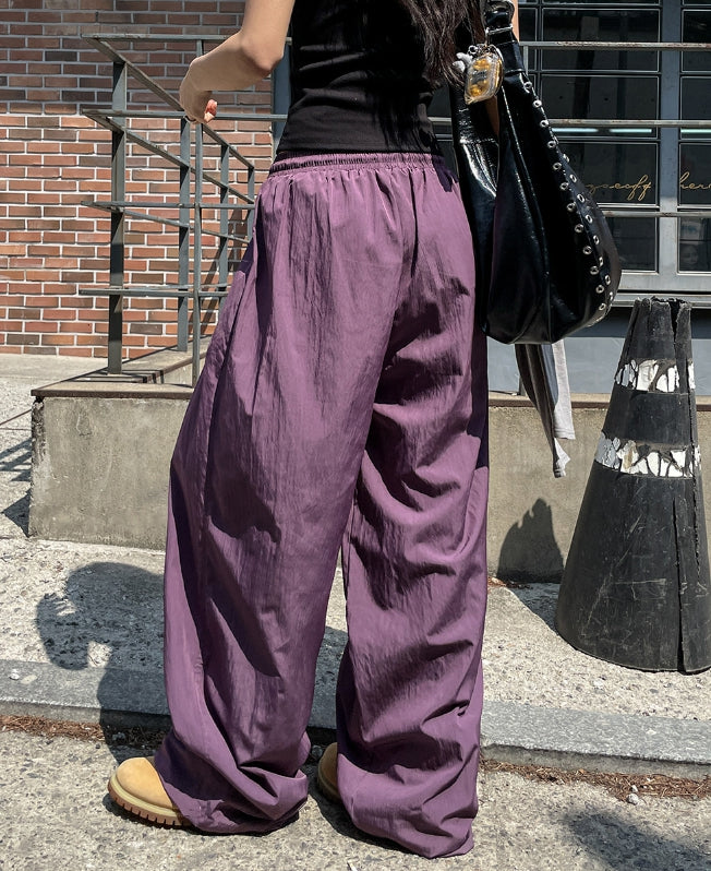 【U LAN】[U-BASIC] Chico Summer Two-Pin Tuck Nylon Pants U LAN (ユーラン) - [U-BASIC]チコサマーツーピンタックナイロン