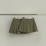 A-Line Pleats Mini Side Zipper Skirt Pants
