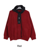 Radif color matching hood knit