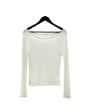 Renne See-through Boat Neck Long Sleeve Tee