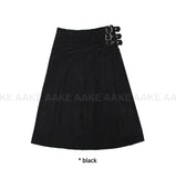 CORDUROY BUCKLE WRAP SKIRT