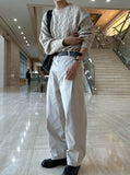 Side pintuck cotton pants