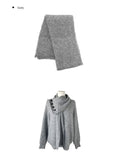 Corning Muffler Button V-Neck Knit Set