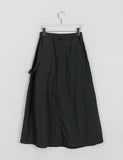 Menbi Pin Tuck Banding Nylon Carpender Long Skirt