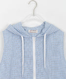 [BAONHAUS] Prive Check Zip-Up Hood Vest