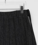 Theon Pleated Denim Midi Skirt