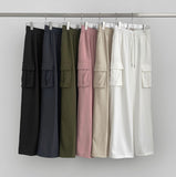 Two-Way Banding Wide Jogger Poly Pants