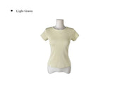 [MADE/more BASIC/Tumble Washing] Robe Semi-Crop Round Plain Short Sleeve T-shirt