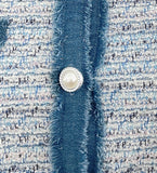 Tune Round Color Matching Short Sleeve Tweed Jacket