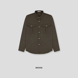 (UNISEX) Two-Pocket Cotton Standard Shirt