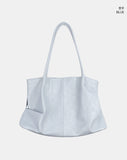 Pecan Leather Shirred Shoulder Bag
