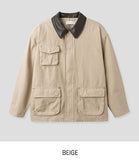 Mel pocket leather pointed work jacket