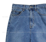 slit straight denim pants