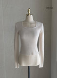 Ereumi Ribbed Square Neck Knit
