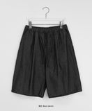 [unisex] Cant Raw Denim Banding Bermuda Pants