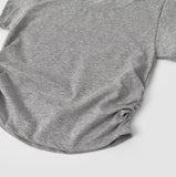 Mayonnaise Side Shirring Crop Short Sleeve T-Shirt