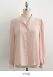 Rund shawl collar puff blouse