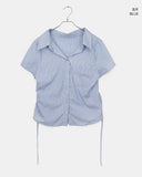 Tapee stripe ribbon strap pocket shirt
