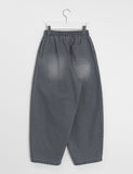 [BAONHAUS] Hebon Denim Banding Balloon Wide Pants - Gray Denim ver.