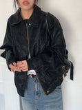 Vogue Leather Washing Overfit Blouson Jacket