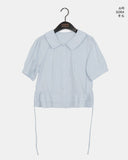 Saon Round Collar Frill Puff Blouse