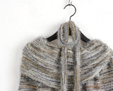 [Muffler set] Mikel Bokashi Off-shoulder Angora Knit