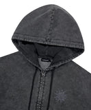 WASHED SOLAR APPLIQUE ZIP UP HOODIE