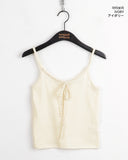 [MADE] Queenie Vintage Lace Ribbon V-Neck Cropped Sleeveless