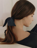 Ribbon Tail Embroidery Hair Scrunchie