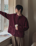 Luboy Striped Crop Cardigan