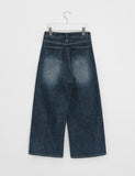 Hibonne brushed denim wide pants