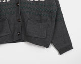 Nekan Nordic collar wood button knit cardigan