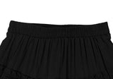 Ribbon Frill Tiered Banding Midi Skirt