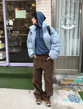 STRIPE BUTTON HOOD T