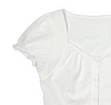 Ward Cotton Lace Puff Short Sleeve Blouse