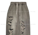Salute Damage Balloon Denim Pants
