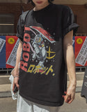 Light Robot Printing Short Sleeve T-shirt