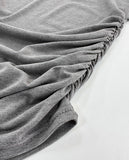 Side Shirring High Neck Tee